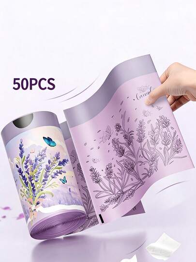 Lavender Scented Tear-Free Trash Bags, Thick Household Garbage Bags With Drawstring, Extra Large Leak-Proof Plastic Trash Bags For Kitchen, Bathroom, Bedroom, Living Room And Outdoor Use - Durable And Easy To Carry