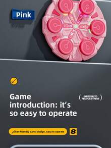 Máquina de boxeo inteligente Bluetooth para niños, objetivo de pared de boxeo electrónico para el hogar con luces geniales, efectos de luz rítmica, efectos de sonido dinámico inteligente, 3 niveles de velocidad ajustables, equipo de entrenamiento de boxeo para alivio del estrés con saco de boxeo - Multicolor - Ver 11