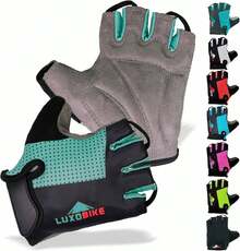 Guantes de ciclismo para bicicleta, guantes de bicicleta de montaña, antideslizantes, acolchados, transpirables, con medio dedo, accesorios deportivos para hombres y mujeres - Gris - Medio dedo - Ver 13