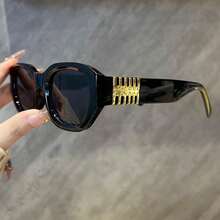 1 Pair Small Oval Cat Eye Fashion Glasses, Suitable For Outdoor Use - Black - View 3