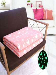 1 chiếc chăn phát sáng trong bóng tối dễ thương, chăn ném bằng vải flannel mềm mại với họa tiết sao và trăng, ấm áp và dễ chịu cho giường, ghế sofa, ghế tựa, thích hợp làm quà tặng du lịch, ngoài trời, sinh nhật hoặc kỷ niệm. - Nhiều màu - Xem 7