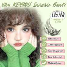 KEYYOU Venus Lash Clusters 120Pcs D Curl Fairy Lash Extension Eyelash Extension Wispy Natural Invisible Band Lash With Waterproof DIY Lash Extension At Home(Venus-C-16MM) - ColorK - 查看 2