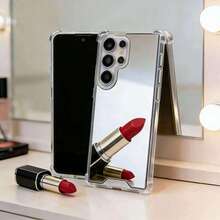 适用于三星 Galaxy A16 A26 A36 A56 A17 A37 A57 S25 S25Plus S25Urtra S26 S26Ultra S26Plus S25FE S21 S21FE S21Urtra S22 S22Urtra S22Plus S23FE S23 S23Urtra S23Plus S24 S24Urtra S24Plus A07 A15 A25 A35 A55 A14 A24 A34 A54 的豪华防摔化妆镜手机壳，国际版，非国内版 - 銀色 - 查看 1