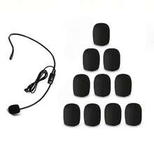 10 Black Microphone Protective Covers, Replacing Headphone Sponge Covers, Windproof Covers, Sponge Covers, Microphone Covers, Suitable For Conference Microphones. - 5PCS - Black - View 5