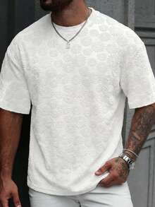 Áo thun nam màu trắng họa tiết hoa hướng dương, thích hợp mặc đi làm hoặc hoạt động ngoài trời. - trắng - Xem 2