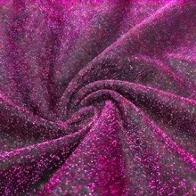 1pc Metallic Thread Fabric, Knitted Elastic Glitter Tulle, Suitable For Wedding, Party Dress, Stage Design, DIY - Multicolor - View 17