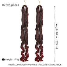 2件装 26英寸蓬松波浪形弹力钩编假发接发，预拉伸 150克/包 Yaki 卷曲编织假发，女士适用（2件/包） - 彩色 - 查看 19