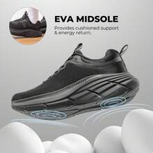 Men's Walking Shoes Running Tennis Cushioning ActiveBreeze Non Slip Athletic Gym Workout Comfortable Fashion Sneakers - 黑色 - 查看 8