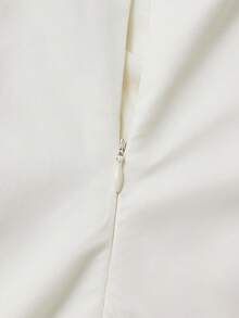 QUNGIGU 女士修身美人鱼长裙，优雅短袖美人鱼长裙，适合派对、夜店等场合，白色正式礼服，优雅晚礼服 - 白色 - 查看 8