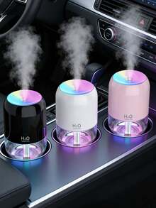 One 200ml Car Spray Humidifier, Household Products Of Bedroom Humidifier, Three Colors Available, With Colorful Atmosphere Light And Night Light Functions, USB Power Supply, Water Free Automatic Power-Off, Touch Control Operation, Silent Operation, Simple Design, Natural Beauty, Small And Easy To Carry - Multicolor - View 1