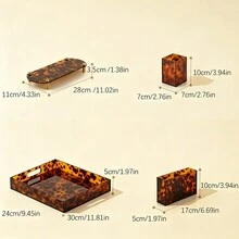 1pc Acrylic Tortoiseshell Leopard Print Fragrance Diffuser Stand, Suitable For Reed Diffusers And Essential Oil Bottles, Elegant Decorative Vanity And Shelving Storage Rack, Modern Animal Print Home Fragrance Display Stand For Living Room, Bedroom, Bathroom, Entryway, Minimalist Contemporary Style, Can Be Used As Coffee Table Or Fireplace Decor, Also A Great Housewarming, Thanksgiving, Christmas, New Year Gift, Compact And Portable, Decorative Fragrance Holder - Rùa Hawksbill - Xem 3