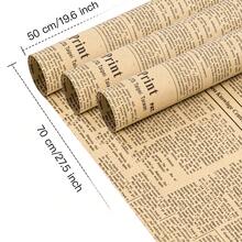 10张复古英文报纸包装纸 - 尺寸19.6*27.5英寸，厚牛皮纸。米色复古背景，印有英文字母。适用于花束包装和礼品盒包装。非常适合生日、情人节、白色情人节、复古派对和其他节日场合。经久耐用，抗撕裂。 - 彩色 - 查看 12