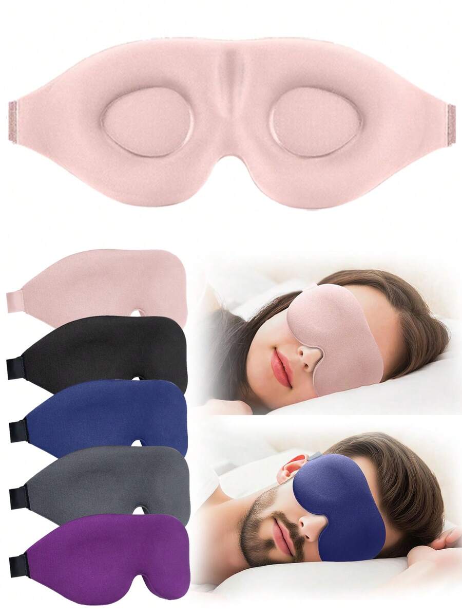 1个3D立体遮光睡眠眼罩 - 轻盈舒适,弹性可调节绑带,适合深度睡眠、放松、瑜伽、旅行和日常使用,男女通用设计,非常适合度假、返校和居家使用。 - 彩色 - 查看 1