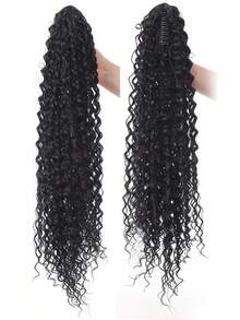 24英寸长波浪形合成假发，带发夹马尾，耐热夹式接发，适合女性和女孩。 - 彩色 - 查看 5