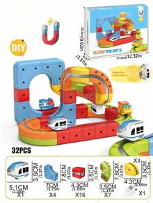 1套360°悬浮电动火车——飞车来啦！DIY磁力轨道车，强磁吸附，USB充电，适合3岁以上儿童，STEAM启蒙，亲子互动，益智玩具 - 彩色 - 查看 7