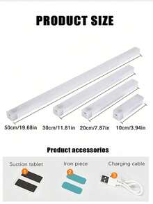 شريط إضاءة LED لا سلكي للخزانة مع جهاز استشعار الحركة، قابل للشحن اللاسلكي بالمغناطيس، تشغيل/إيقاف تلقائي، إضاءة خافتة، قابل للتطبيق في أكثر من منظر، عمر طويل، مثالي لإضاءة المنزل - متعدد الألوان - مشاهدة 17