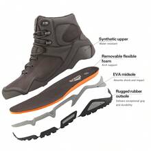 Botas de Senderismo Impermeables de Media Caña para Hombre Deportes Aire Libre Calzado - Marrón - Ver 4