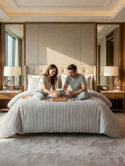 2/3-Pieces Turkish Cotton Woven Duvet Cover Set | Duvet Cover And Pillowcase, Modern Bedding For Bedroom, 135*200,Cm, 150*200 Cm, 200*200 Cm, 200*220 Cm, 220*240 Cm