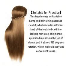 Mannequin Head With Long Synthetic Fiber Styling Training Head 24inch Manikin Cosmetology Doll Head Hairdressing Training Model For Cutting Braiding Practice And Free Clamp Holder - Multicolor - View 5