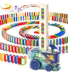 TendenciaJuguete Tren Fichas Domino Niños Juego Vehiculo ElectricoCalidad premium - Azul - Ver 10