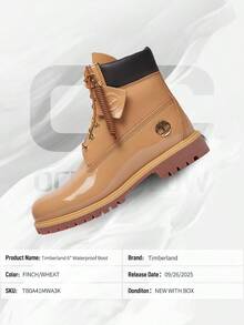 Timberland 6" Premium Waterproof Patent BootsFinch Wheat– Men's Lifestyle Sneakers – Shoes For Man -Vintage-Spring & Summer-Inspired Running Shoes, Shock-Absorbing Comfort, Gym To Streetwear Casual Wear-Easter Gift–TB0A41MWA3K - Finch/Wheat - 查看 6