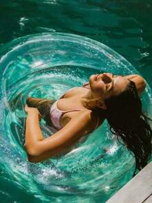 1pc Inflatable Transparent Swimming Ring, Photography Travel, Women's Swimming Ring, Adult Round Transparent Swimming Ring, Transparent Life Buoy - Swimming Ring - View 1