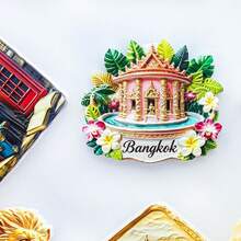 1/2pcs Resin Thailand Bangkok Pattaya Phuket Elephant, Grand Palace, Jade Buddha Temple Fridge Magnet, Tuk Tuk Car Landmark Souvenir, Meaningful Creative Gift Collection, Southeast Asia Thailand Trip Chiang Mai Hua Hin - Multicolor - View 9