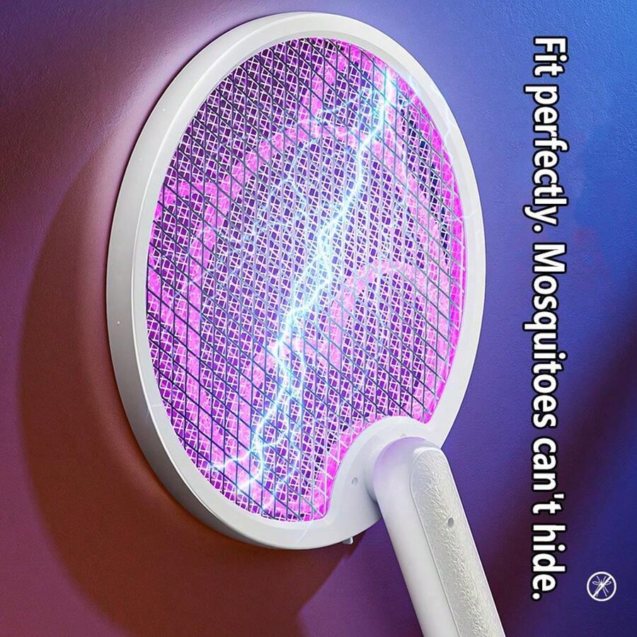 OBOVAY 1pc Foldable Electric Mosquito Swatter, USB Rechargeable, With UV Light, 300mAh - Multicolor - View 1