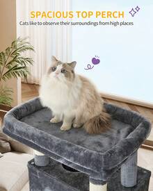 HaluPeit 210 Cm Large Cat Tower For Indoor Cats,Cat Tree, Multi-Level Cat House With Condo, 8 Scratching Posts, Hammock - Dark Grey - View 6