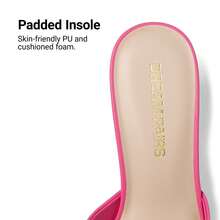 Women Chunky Low Heel Mule Sandals, Comfortable Square Open Toe Slide Sandals Slip On, Versatile Minimalist Chunky Heel Sandals For Summer Spring Casual Wearing - 玫紅色 - 查看 8