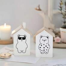 4pcs/Set German Lucky Teddy Bear Quote Saying Theme UV Transfer Stickers | Self-Adhesive Plastic Decals For Crafts, Mugs, Laptops & Water Bottles, High-Quality Prints, Durable, Glossy - Multicolor - View 7