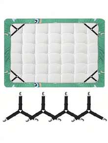 4-Piece Triangle Bed Sheet Fasteners, Anti-Slip Bed Sheet Clips, Universal Grippers For Bed Sheets, Blankets & Sofa Covers - A - View 3