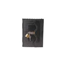 Leather Diary Journal With Lock Notepad Writing Book With Lock & Key Handmade Papers Designed For Home & Office, Vintage Antique Style Organizer Blank Notebook (Black) - Black - View 1