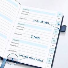MOSA BEAR Password Keeper Book With Alphabetical Tabs,4.3"X5.7" Small Password Books For Seniors Password Notebook For Internet Website Address Log In Detail(Dark Blue) [Unknown_binding] - 深藍色_ - 查看 7