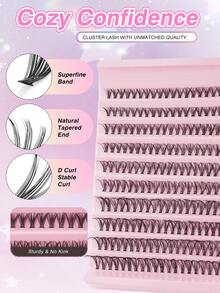 120pcs D Curl 8-16mm Wide Stem False Eyelash Clusters, Natural Look & Extra Thick Reusable Eyelash Extension Kit, Suitable For Daily Life, Wedding, Date, Party, Music Festival, Spring Travel - D - View 4