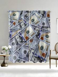 2pcs Bohemian Style Dollar Bill Print Sheer Curtains For Living Room And Bedroom - Easy Care, Durable Sheer Polyester Fabric - Multicolor - View 16