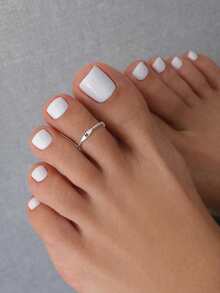 FOREVER QUEEN 1pc 925 Sterling Silver Simple Letter Toe Ring For Women/Girls, Stackable & Adjustable, Minimalist Style - Alphabet Toe Ring - View 5