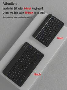 Drehbarer Schutz-Tastaturkoffer kompatibel mit iPad, kompatibel mit iPad 10. Generation, Material aus PU-Leder, passend für iPad 10.2", 9/8/7, Air3/10.5", Pro 11" (2018/2020/2021/2022), mit Acrylrückwand und Stifthalterung, geeignet für iPad (A16) 11" 11. Generation (2025), unterstützt 3 Winkeleinstellungen, kompatibel mit iPad Air4/5/11" (M2) 2024/(M3) 2025, integrierter 150mAh Akku - Schwarz - Schwarz - Übersicht 12