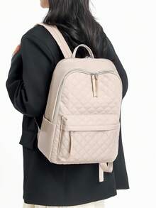 Functional City Backpack | Interpreting The Aesthetics Of All-Weather Commuting. Unlock The Absolute Visual Sovereignty Of Daily Life And Travel, Equipped With A Scientific Modular System: The Entire Series Adopts A Diamond Quilting Process, And The Multi-Pocket Design Realizes The Classification And Storage Of Items. - Multicolor - View 10