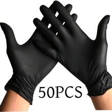 100/50/2 đôi găng tay nitrile đen, không bột, không latex, không gây dị ứng, găng tay nitrile dùng một lần cho nhà bếp - nhiều màu - Xem 18