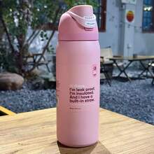 OwaIaoutdoor Sports Kettle With Locking Function, Double Drink Stainless Steel Thermal Insulation And Ice Retaining Bicycle Bottle With Straw, Double Vacuum 32 Oz 945 Ml Travel Water Bottle, Stylish And Elegant Lotus Pink Frosted Non-Slip Design, Suitable For Camping, Office And Outdoor Sports,(Rose Quartz)-Halloween, Christmas Eve, Christmas And New Year Gifts - 全粉 - 查看 5