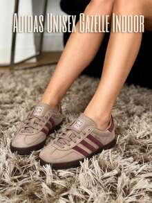Adidas Originals GAZELLE INDOOR 男款女款休閒鞋 避震回彈輕量滑板鞋 經典復古運動鞋 JQ8387 - 影跡卡其棕色/狐狸棕色/白色 - 查看 1
