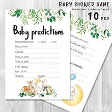 10/20/30Pcs, Baby Prediction And Advice Cards, Woodland Animals And Greenery Baby Shower Game Cards, Predict Baby's Name Gender And Birth Date, Fun Interactive Activity For Gender Reveal Party Supplies, Keepsake Cards - Multicolor - View 8