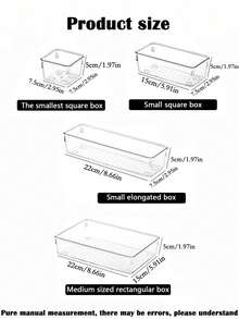 1/11/18/25 Stück Kunststoff Schubladenorganizer Set, 4 Größen, Schminktisch Organizer Box, Schminktisch und Schreibtisch Schubladenorganizer Tablett, Schlafzimmer, Badezimmer, Küchenutensilien und Büroorganizer und Aufbewahrung (transparent), multifunktionales Organizer Set, Raumdekoration - Transparent - Übersicht 3