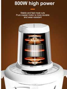 Picadora Eléctrica De Verduras Para Procesador De Alimentos3l Robot Cocina 800w Compacto Fácil Picar Y Moler - Plateado - Ver 5