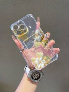 Ốp lưng điện thoại TPU trong suốt chống sốc hình hoa ly vàng, 1 chiếc, có thể dùng làm quà tặng ngày lễ, tương thích với iPhone XS/XS Max/XR/11 12 13 14 15 16 Pro/17/Pro Max/14 15 16 Plus, có ngăn đựng thẻ. - Trong sáng - Xem 3