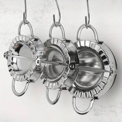 1 pieza Molde para hacer empanadillas grande/mediano/pequeño, Herramientas de acero inoxidable para empanadillas, Imprescindible para uso doméstico, Prensa manual para moldes de empanadillas, Utensilios de cocina