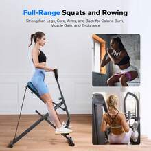Squat Machine, Squat Rowing Machine With Adjustable Resistance, 350 LBS Max Weight Capacity, Easy Setup & Foldable, Glutes And Leg Home Workout Machine - Grey - View 2