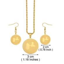 1Set Guadeloupe Map Pendant Neckalces Earrings Jewelry Sets For Woman - Multicolor - View 2