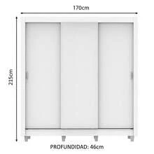 Ropero Closet Madesa Lyon Plus 3 Puertas con Pies Color Blanco - Blanco - Ver 3